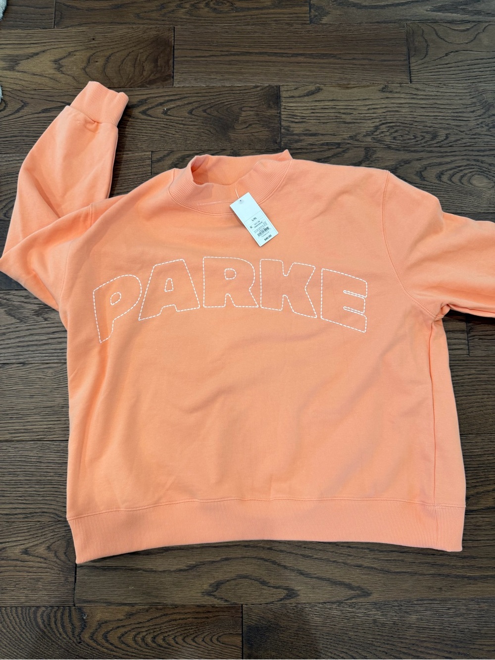 Parke Peach Crewneck Sweatshirt with Stitched Logo